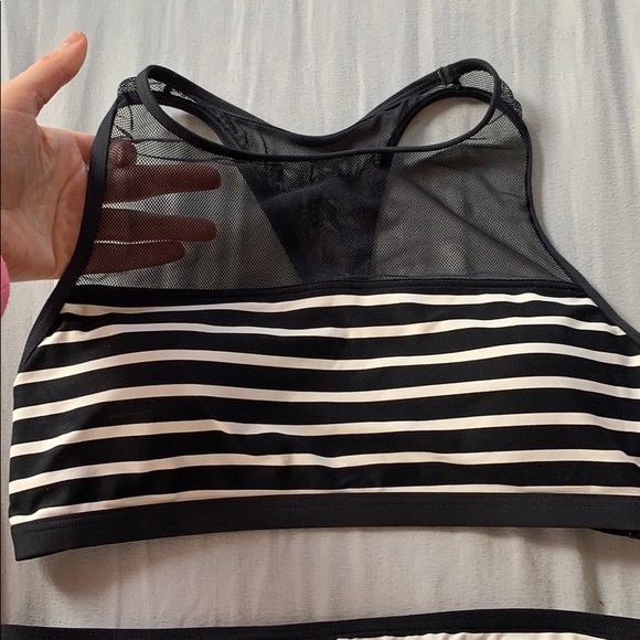 Vince Camuto swim suit bikini 2piece mesh stripes - Picture 2 of 8